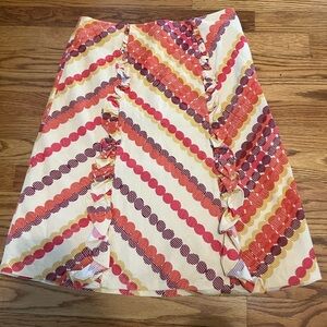 Odille White and Pink Asymmetrical A-Line Skirt